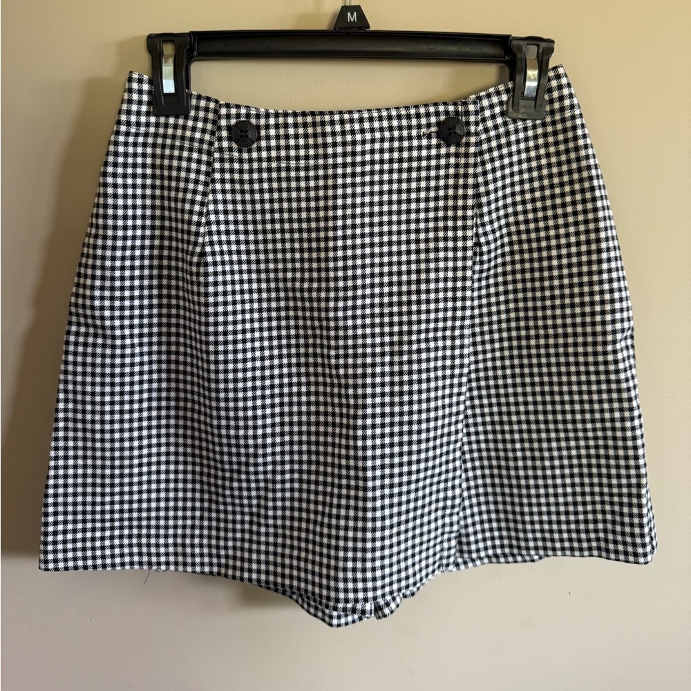 Vintage Niki-Lee California Gingham Skort Black Check Y3842W US‎ Made Size 5